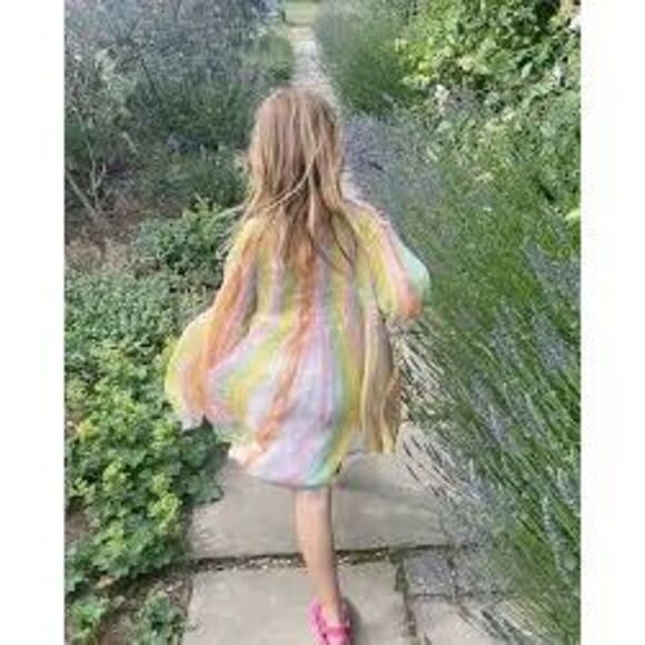 NWT Stella McCartney kids, Baby Rainbow Silk Dress.  Size 9 months - Picture 2 of 11